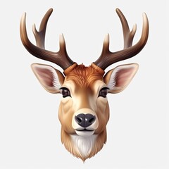 Deer Animal Shocked Facial Expression On Blank Background Generative AI