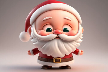 Santa Claus on a white background. Adorable fantasy character. Generated by generative AI.