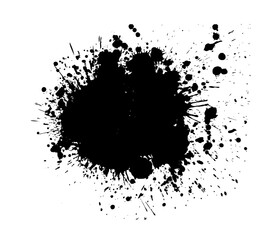 Black blot on white. Vector illustration