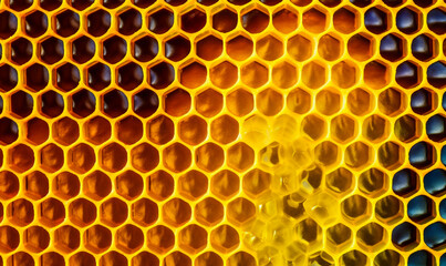 Yellow honeycomb background natural environment bee hive.
