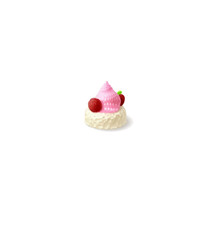 Vector illustration of fruit cake with marshmallow isolated on white background