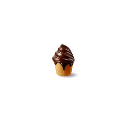 Chocolate pie vector illustration isolated on white background