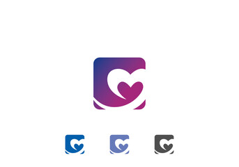 Heart shape, Rectangle heart shape, heart logo, heart icon, dating site logo