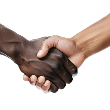 handshake between two people, african american man and caucasian man