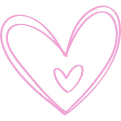 Pink heart doodle