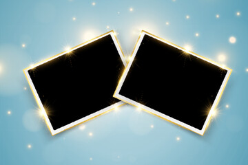 Vector illustration of a gold frame on a background.