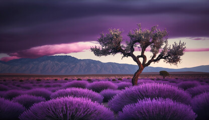 Lavender fields. Incredibly beautiful and romantic France. Generative AI