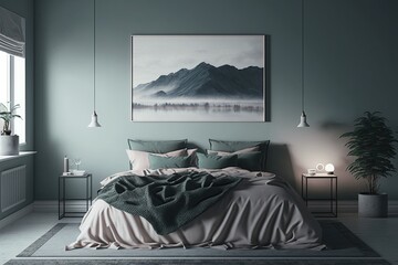 interior of a bedroom, minimalistic bedroom, AI, Created with AI, Generative AI