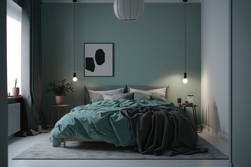 interior of a bedroom, minimalistic bedroom, AI, Created with AI, Generative AI