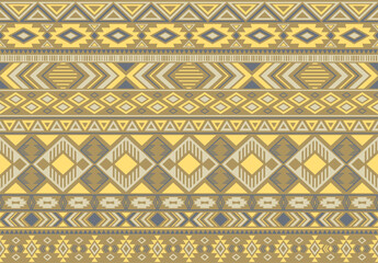 Indian pattern tribal ethnic motifs geometric seamless vector background. Fashionable boho tribal motifs clothing fabric textile print traditional design with triangle and rhombus shapes.