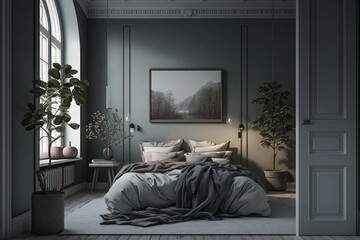 interior of a bedroom, minimalistic bedroom, AI, Created with AI, Generative AI