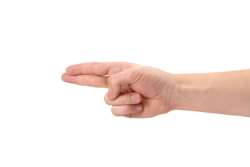 Shooting or pointing gesture, cut out