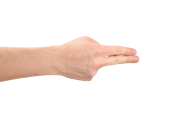 Shooting or pointing gesture, cut out