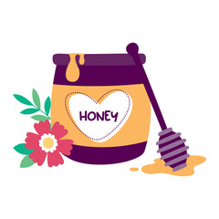 Honig Blütenhonig Nektar Honigtopf Illustration Vektor