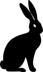 black rabbit hare silhouette