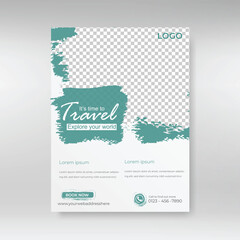 Travel flyer design for vacation tour agency. Summer travel and tourism flyer design template.