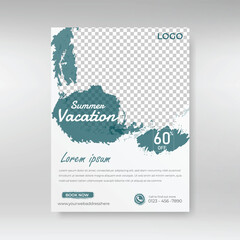 Travel flyer design for vacation tour agency. Summer travel and tourism flyer design template.