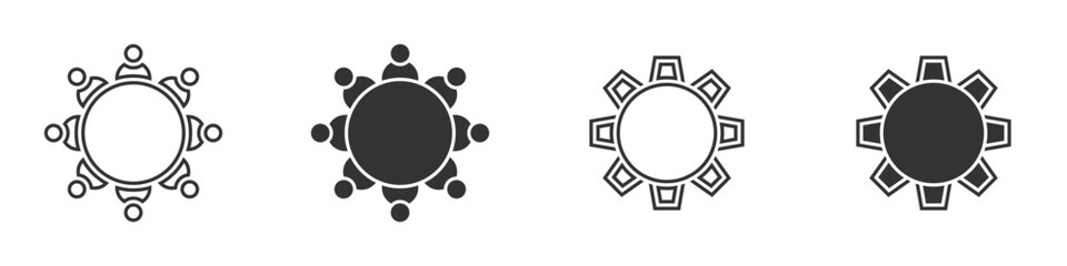 Round table with chairs icon. Vector illustration.