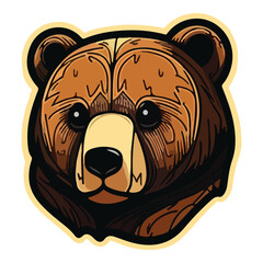 Bear Flat Icon Isolated On White Background