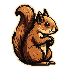 Squirrel Flat Icon Isolated On White Background