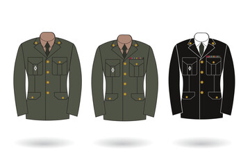 Military uniform icon. Armed clothing set vector ilustration.