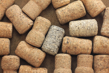 wine corks with corks from red wine bottles and corks from white wine bottles