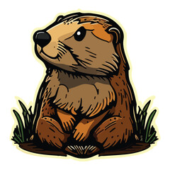 Marmot Flat Icon Isolated On White Background Flat Icon Isolated On White Background