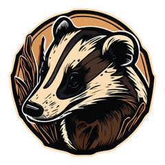 Badger Flat Icon Isolated On White Background