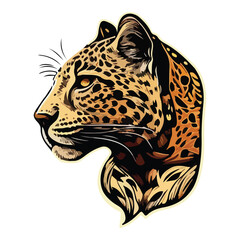 Leopard Flat Icon Isolated On White Background