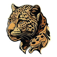 Leopard Flat Icon Isolated On White Background