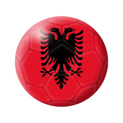 Albania soccer ball football 3d illustration with clipping path