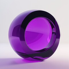 Une sphère en verre violet.