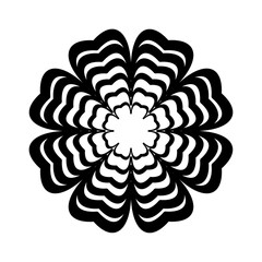 Flower on white background Round ornament Abstract flower element for creative design tasks Mandala Vector illustration