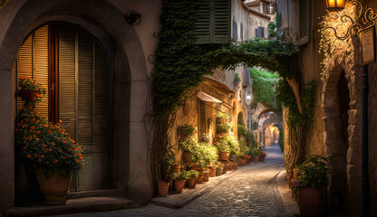 Obraz premium Saint-Paul-de-Vence. Incredibly beautiful and romantic France. Generative AI