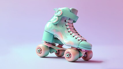 Vaporwave style 90's retro skates