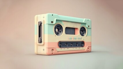 Fototapeta premium Cassette tape retro nostalgia vaporwave vintage