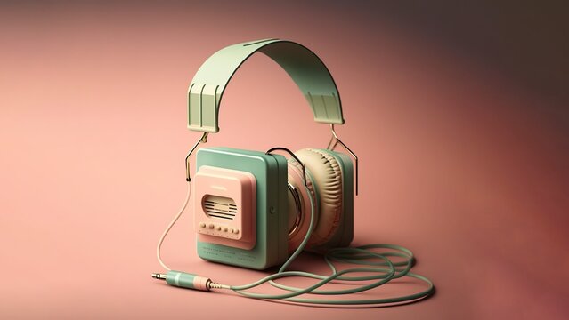 Retro headphones 90s nostalgia vintage vaporwave