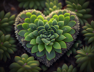 Green heart that represents environmental protection created with Generative AI technology.