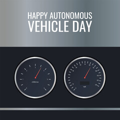autonomous vehicle day. Design suitable for greeting card poster and banner