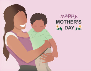 MADRE MORENA CARGANDO A SU BEBÉ HAPPY MOTHER'S DAY