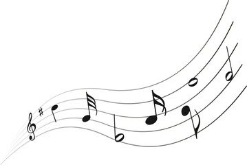 Music notes ,musical element. Vector flat illustration