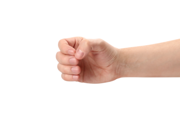 Male hand, holding something, cut out