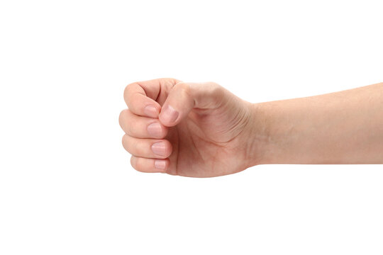Male hand, holding something, cut out