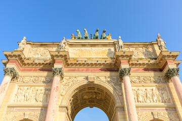 The Arc de Triomphe du Carrousel , Europe, France, Ile de France, Paris, in summer on a sunny day.