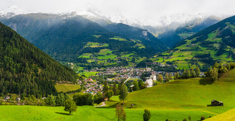 Village located in beautiful mountain valley