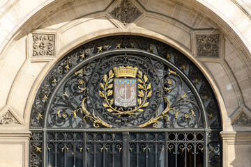 The town hall , in Europe, in France, in Ile de France, in Paris, Along the Seine, in summer, on a sunny day.