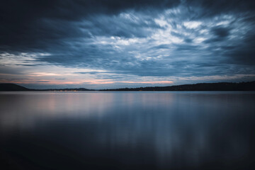 sunset over the lake