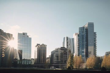 Fototapeta na wymiar skyscrapers in the city, Generative AI