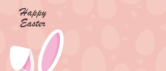 vintage easter background, greeting card, poster with bunny and eggs, happy easter day