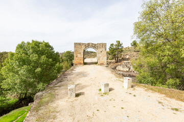 Fototapeta na wymiar Ponte de Sequeiros - Sequeiros medieval bridge over Côa river, Seixo do Côa e Vale Longo, municipality of Sabugal, district of Guarda, Portugal